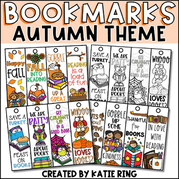 Preview of Fall Coloring Bookmarks | Bright Colors and Bookmarks to Color