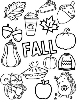 Preview of Fall Coloring Page