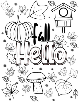 Fall Coloring Page by Little Pony Store | TPT