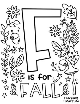 Preview of Fall Coloring Page {By Teaching Tutifruti}