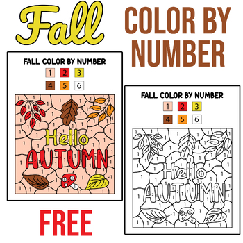 Preview of Fall Coloring Page : Color By Number | Autumn Activities | Fall Morning Work
