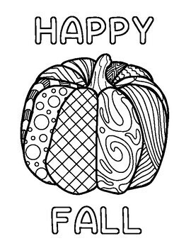 Fall Coloring Pages by Kelsey Glaser | TPT