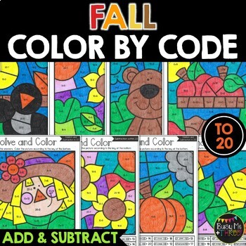 Fall Coloring Pages, Color by Number, Numbers 1-10 Recognition