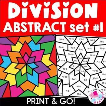 Preview of ABSTRACT Color by Number Code Division Facts FALL WINTER SPRING Coloring Pages