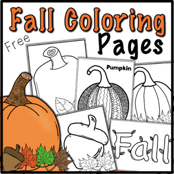 Preview of Fall Coloring Pages FREEBIE