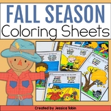 Fall Coloring Pages - Fall Color by Number and Color by Si