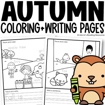 Preview of Fall Coloring Pages Fall Writing Activities | Thanksgiving Coloring Pages