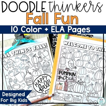 Preview of Fall Coloring Pages Fun for Thanksgiving November Morning Work Sheets 
