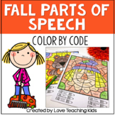 Fall Coloring Pages Grammar - Parts of Speech Color by Code