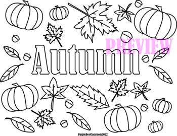 Fall Coloring Pages-It's Fall Y'all, Pumpkins, Fall Leaves | TPT