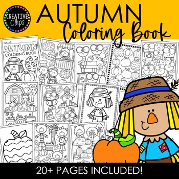 Preview of Fall Coloring Pages {Made by Creative Clips Clipart}