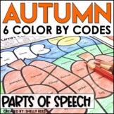 Fall Coloring Pages Parts of Speech Autumn Color by Number