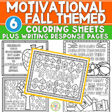 Fall November Coloring Pages & Writing Response Early Fini