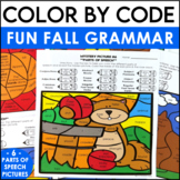 Fall Coloring Pages for Parts of Speech Review & Grammar Practice