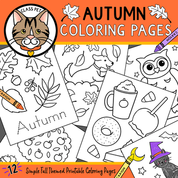 Preview of Fall Coloring Pages for Preschool | Kindergarten | First Grade