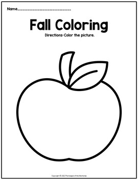 Free Printable Fall Color by Number Preschool Worksheets - The Keeper of  the Memories