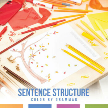 Preview of Fall Coloring Sentence Structure Simple, Compound, Complex, Compound-Complex
