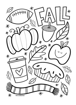 Fall Coloring Sheet by Mrs Arnolds Art Room | Teachers Pay Teachers