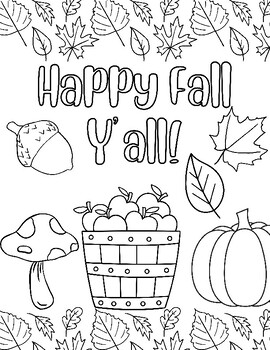 Fall Coloring Sheet FREEBIE by Thinking Like First Grade | TPT