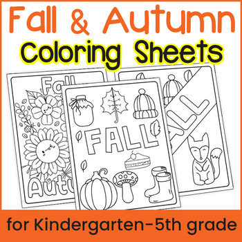 Fall Coloring Sheet Printable Worksheets for Students {Clip Arts, Poster}