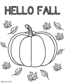 Fall Coloring Sheets Freebie by Bright and Bookish | TPT