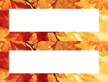 Fall Leaf Colors Desk Name Tag Plates Set by Amy Lynn Teaches | TpT
