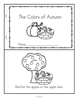 Download Fall Colors Poem Emergent Reader in Color and B-W FREE by KidSparkz