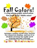 Fall Colors sight-word song and poster printable