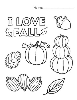 Fall Colouring Sheet by Kel in Kindergarten | TPT