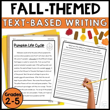 Preview of Fall Text Evidence Reading Passages and Common Core Writing Prompts