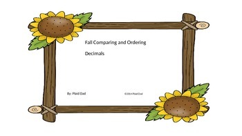 Preview of Fall Comparing and Ordering Decimals