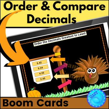 Preview of Fall Comparing and Ordering Decimals 5.NBT.3 Digital Math Activity 