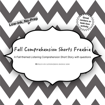 Preview of Fall Comprehension Shorts Freebie