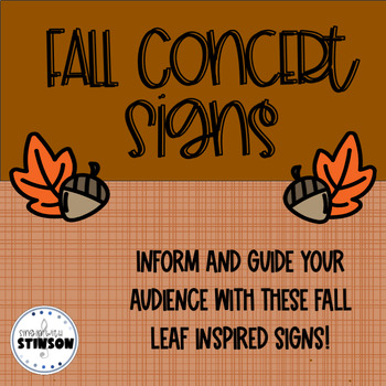 Preview of Fall Concert Signs - Leaves