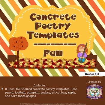 Preview of Fall Concrete Poetry Templates