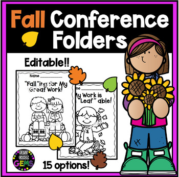 Preview of Fall Parent Teacher Conference Forms Folder Covers EDITABLE