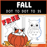Fall Connect the Dots - Dot to Dot Worksheets Counting to 