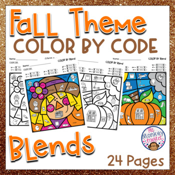 Preview of Fall Consonant Beginning Blends Worksheets | Phonics Activities