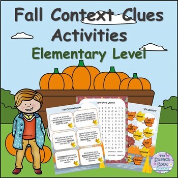 Preview of Fall Elementary Tier 2 Vocabulary Context Clues Activity Packet