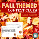 Fall Context Clues | Context Clues Task Cards Worksheets |