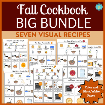 Preview of Fall Cookbook Big Bundle: Seven Visual Recipes with Sequencing Cards