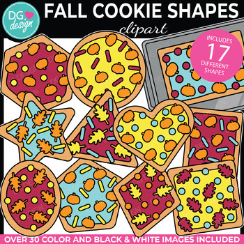 Preview of Fall Cookie 2D Shapes Clipart | Halloween Clip Art | Autumn Clipart | Fall 