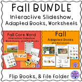Fall Core Word Slideshow, Adapted Book, Worksheet, Flip Bo