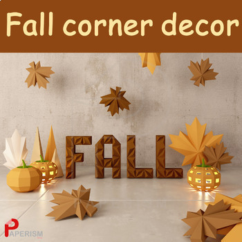 Preview of Fall classroom Corner decor, 3d STEM fall activity, Autumn puzzle DIY crafts
