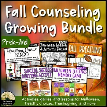 Preview of Fall Counseling Activities Bundle Prek-2nd