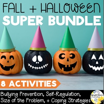 Preview of Fall Counseling Super Bundle with Fall and Halloween SEL Counseling Activities
