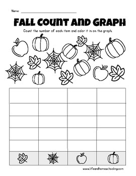 Fall Count and Graph by Life and Homeschooling | TPT