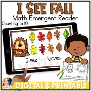 Preview of Fall Counting Book for Kindergarten