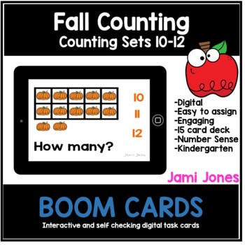 Preview of Fall Counting Boom Cards Numbers 10-12