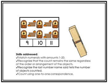 Fall Counting Clip Cards Math Activity by Stars On The Spectrum | TPT